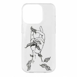 Чехол для iPhone 14 Pro Hand with leafs - PrintSalon