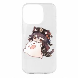 Чехол для iPhone 14 Pro Hu Tao cat - PrintSalon