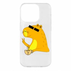 Чехол для iPhone 14 Pro Капибара Программист - PrintSalon