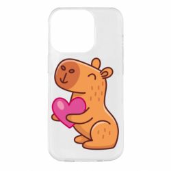 Чехол для iPhone 14 Pro Капибара сердечко - PrintSalon