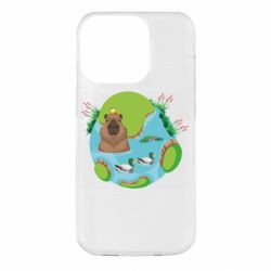Чехол для iPhone 14 Pro Капибара в воде - PrintSalon