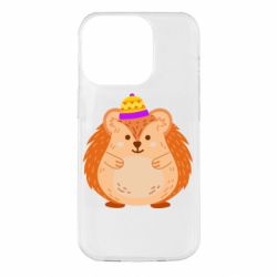 Чехол для iPhone 14 Pro Little hedgehog in a hat - PrintSalon