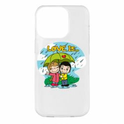 Чехол для iPhone 14 Pro Love is ... in the rain - PrintSalon