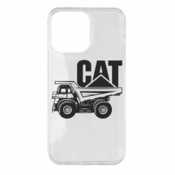 Чехол для iPhone 14 Pro Max CAT logo and truck - PrintSalon