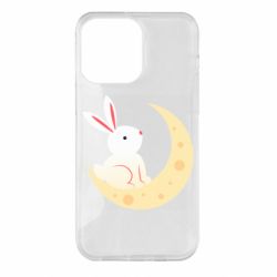 Чехол для iPhone 14 Pro Max Cute rabbit on the moon - PrintSalon