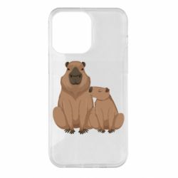 Чехол для iPhone 14 Pro Max Две капибары - PrintSalon