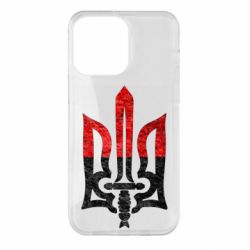 Чехол для iPhone 14 Pro Max Герб Украины красно-черный - PrintSalon