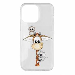 Чехол для iPhone 14 Pro Max Giraffe Owl and Mouse - PrintSalon