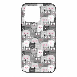 Чохол для iPhone 14 Pro Max Gray cats pattern - PrintSalon