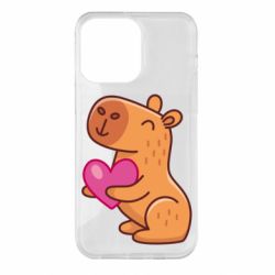 Чехол для iPhone 14 Pro Max Капибара сердечко - PrintSalon
