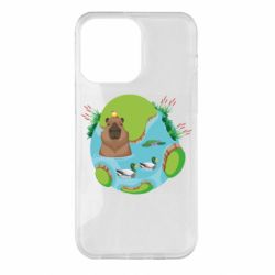 Чехол для iPhone 14 Pro Max Капибара в воде - PrintSalon