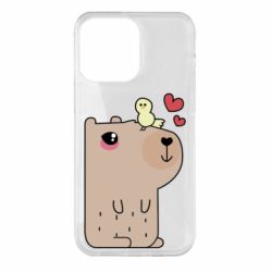 Чехол для iPhone 14 Pro Max Капибара с цыпленком - PrintSalon
