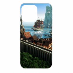 Чехол для iPhone 14 Pro Max Minecraft beautiful town - PrintSalon