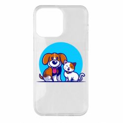 Чехол для iPhone 14 Pro Max Собачка и котик - PrintSalon
