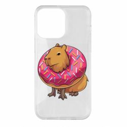 Чехол для iPhone 14 Pro Max Пончик с капибарой - PrintSalon