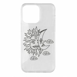 Чехол для iPhone 14 Pro Max Sun and Moon faces - PrintSalon