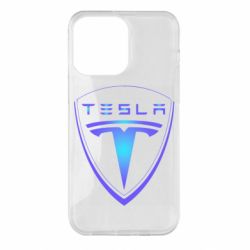 Чехол для iPhone 14 Pro Max Tesla logo gradient - PrintSalon