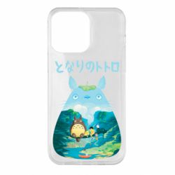 Чехол для iPhone 14 Pro Max Тоторо на рыбалке - PrintSalon