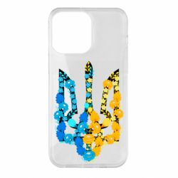 Чохол для iPhone 14 Pro Max Тризуб квіти Україна - PrintSalon
