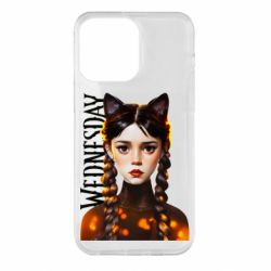 Чехол для iPhone 14 Pro Max Венздей кошка - PrintSalon