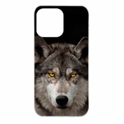 Чохол для iPhone 14 Pro Max Wolf with yellow eyes - PrintSalon