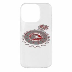 Чехол для iPhone 14 Pro Mercedes logo механизм - PrintSalon