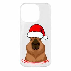Чехол для iPhone 14 Pro Новогодняя капибара - PrintSalon