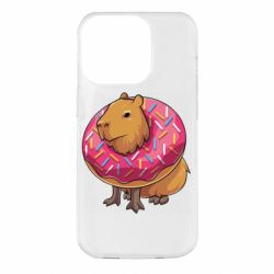 Чехол для iPhone 14 Pro Пончик с капибарой - PrintSalon