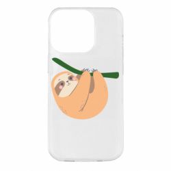 Чехол для iPhone 14 Pro Sloth on a branch - PrintSalon