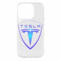Чехол для iPhone 14 Pro Tesla logo gradient - PrintSalon