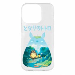 Чехол для iPhone 14 Pro Тоторо на рыбалке - PrintSalon