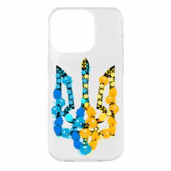 Чохол для iPhone 14 Pro Тризуб квіти Україна - PrintSalon