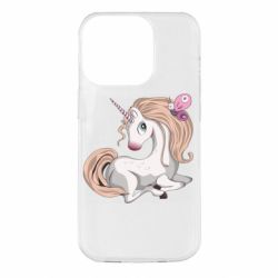 Чехол для iPhone 14 Pro Unicorn with bow tie - PrintSalon