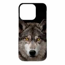 Чохол для iPhone 14 Pro Wolf with yellow eyes - PrintSalon