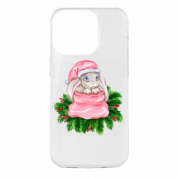 Чехол для iPhone 14 Pro Заяц Новогодний - PrintSalon