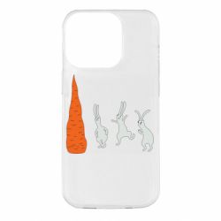 Чехол для iPhone 14 Pro Зайцы возле морковки - PrintSalon