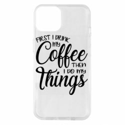 Чехол для iPhone 14 Сначала кофе потом дела - PrintSalon