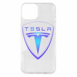 Чехол для iPhone 14 Tesla logo gradient - PrintSalon