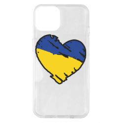 Чехол для iPhone 14 Украина сердце с царапинами - PrintSalon