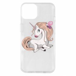Чехол для iPhone 14 Unicorn with bow tie - PrintSalon