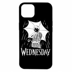 Чохол для iPhone 14 Венздей Вдамс и зонт - PrintSalon