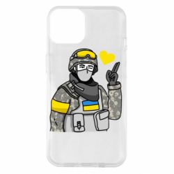 Чехол для iPhone 14 Военный с сердечком - PrintSalon