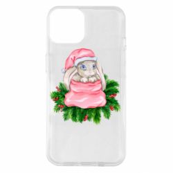 Чехол для iPhone 14 Заяц Новогодний - PrintSalon