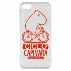 Чехол для iPhone5/5S/SE Капибара на велосипеде - PrintSalon
