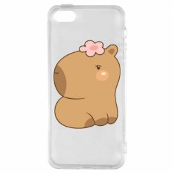 Чохол для iphone 5/5S/SE Капібара з квіткою - PrintSalon