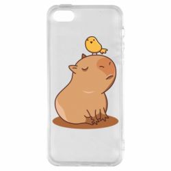 Чохол для iphone 5/5S/SE Капібара з пташкою