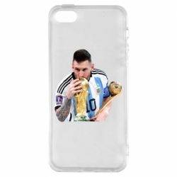 Чехол для iPhone5/5S/SE Месси целует кубок - PrintSalon