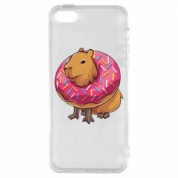 Чехол для iPhone5/5S/SE Пончик с капибарой - PrintSalon