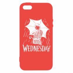 Чохол для iphone 5/5S/SE Венздей Вдамс и зонт - PrintSalon