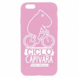 Чехол для iPhone 6 Plus/6S Plus Капибара на велосипеде - PrintSalon